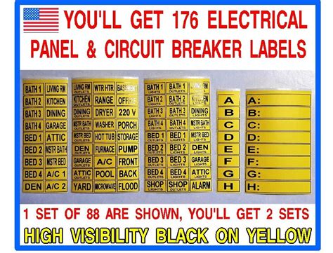 electrical box circuit labels|electrical panel stickers for labeling.